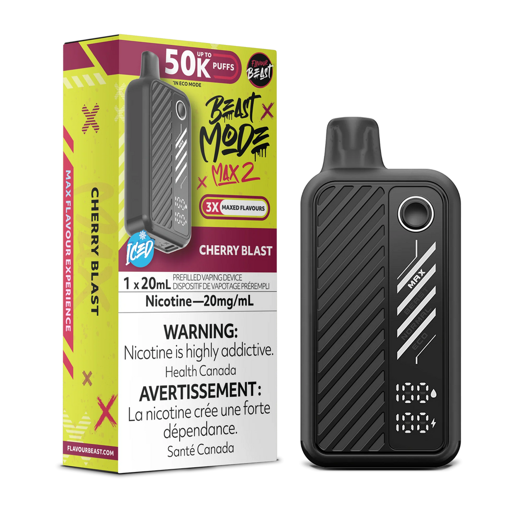 Flavour Beast Beast Mode Max 2 Disposable Vape – Cherry Blast Iced 20 mg 50000 Puffs