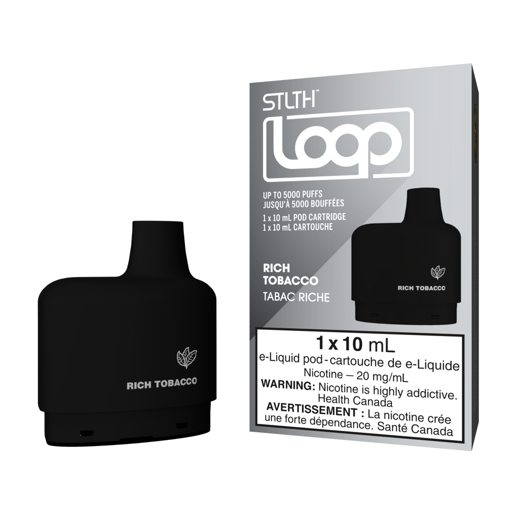 Stlth Loop Pods Rich Tobacco, bold and smooth tobacco flavor with advanced coil technology.