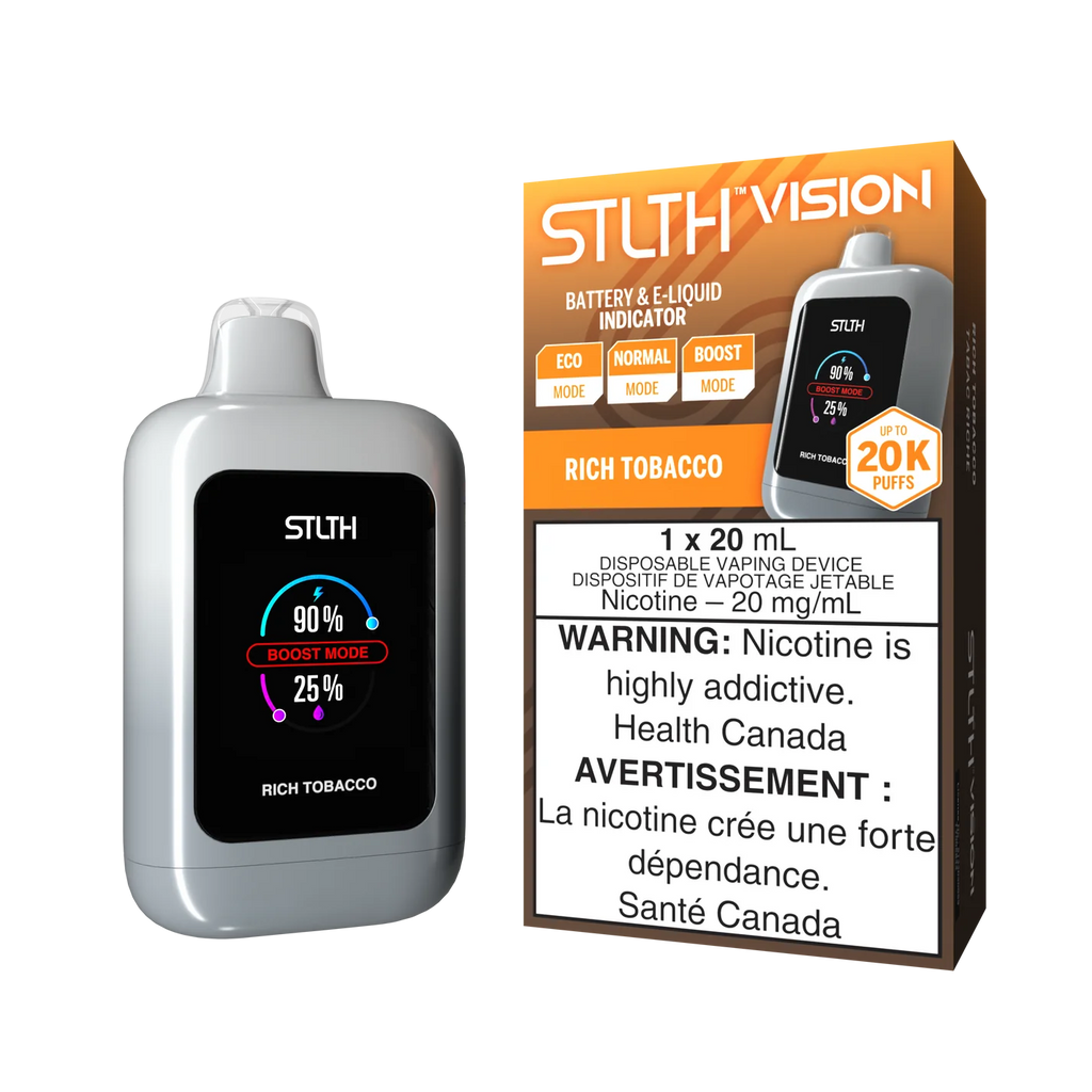Rich Tobacco Stlth Vision 20K, classic robust taste