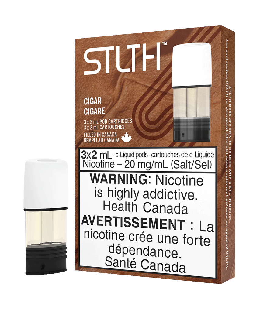 Stlth Pods Cigar, offering a rich and traditional cigar-inspired flavor.