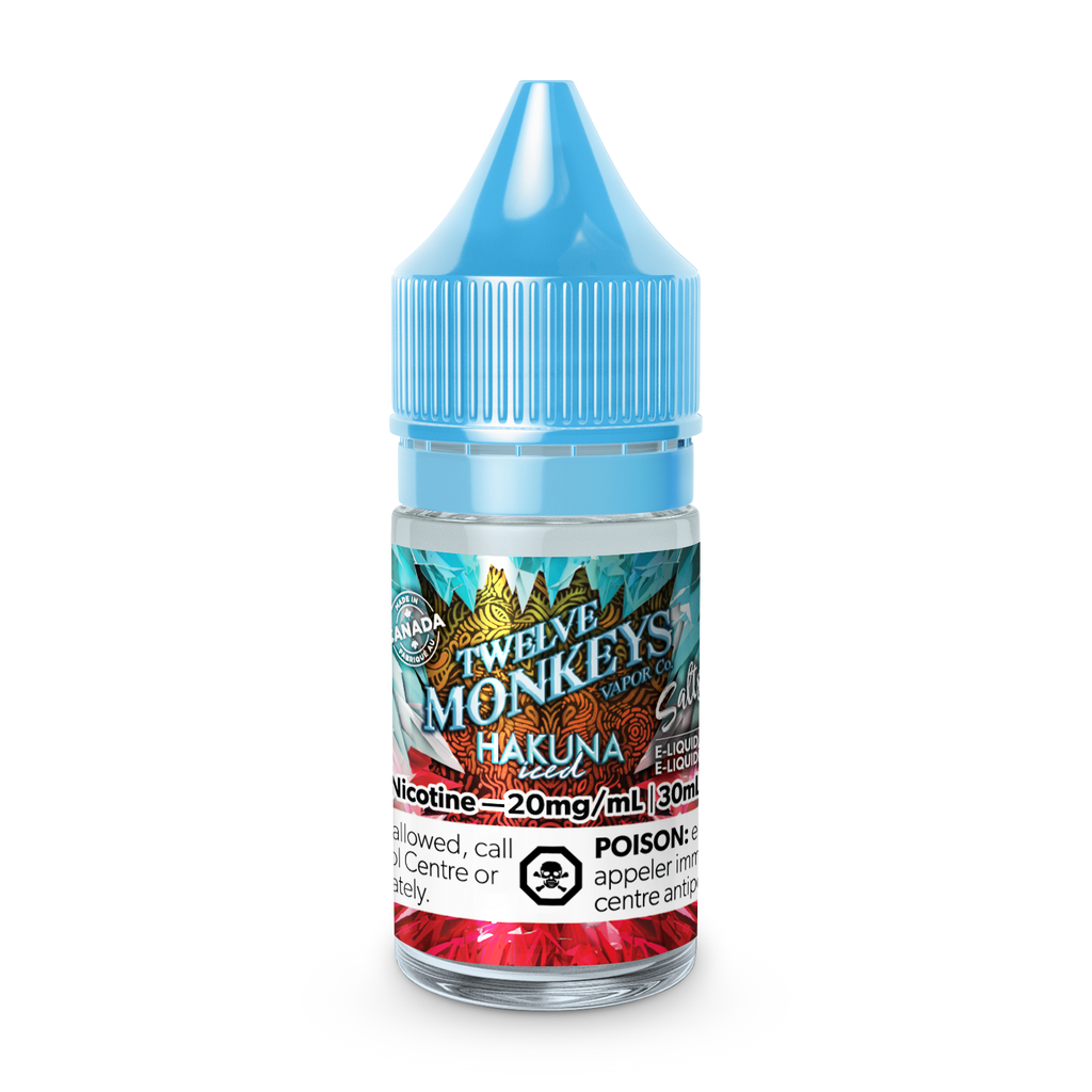 Hakuna - Twelve Monkeys Ice Age Salts - Refreshing Exotic Fruit Flavors with Cool Sensation - 30mL E-Liquid - Vape Cave