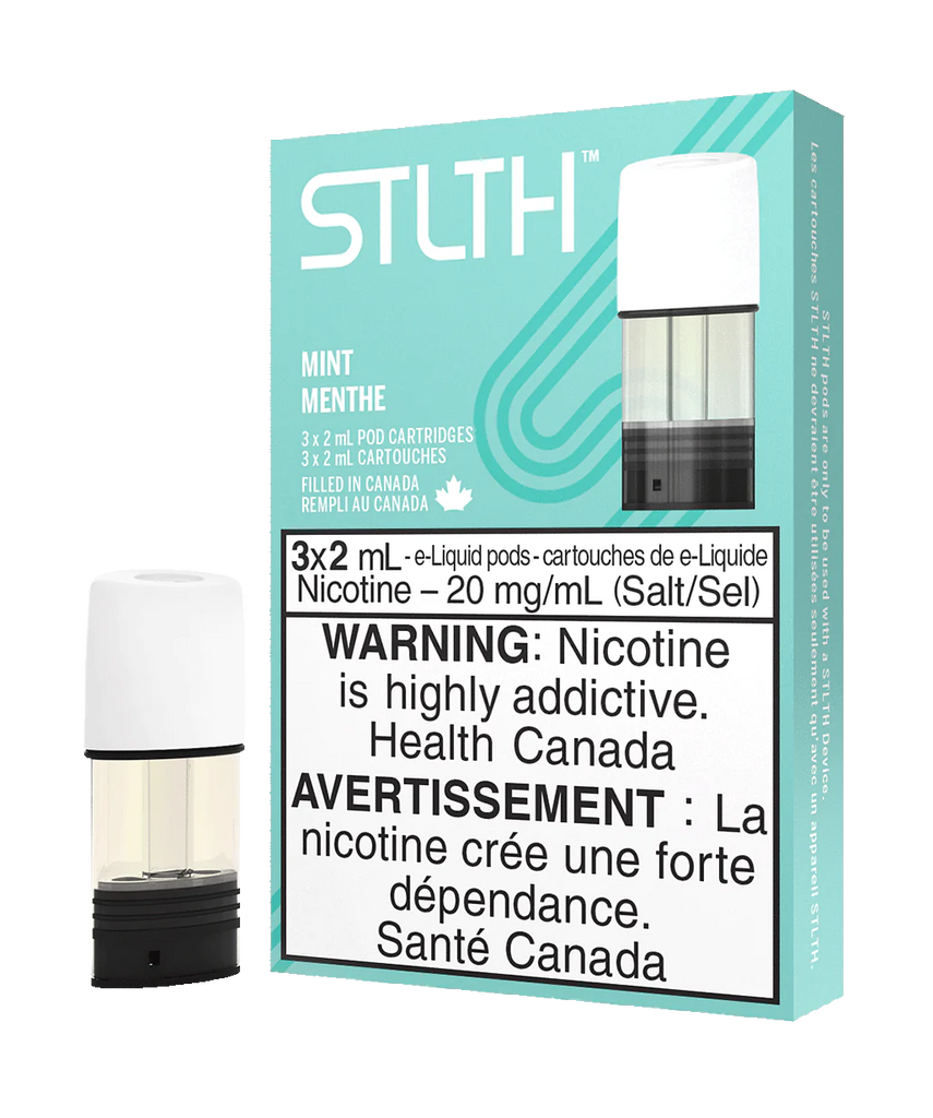 Stlth Pods Mint, providing a fresh and cooling mint flavor.