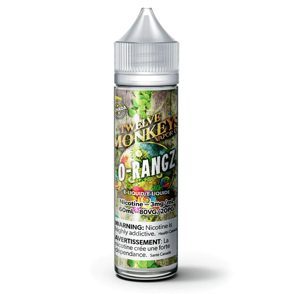 O-Rangz - 12 Monkeys Oasis Collection Freebase E-Liquid - Exotic and Refreshing Fruits Vape Juice - 60ml - Vape Cave