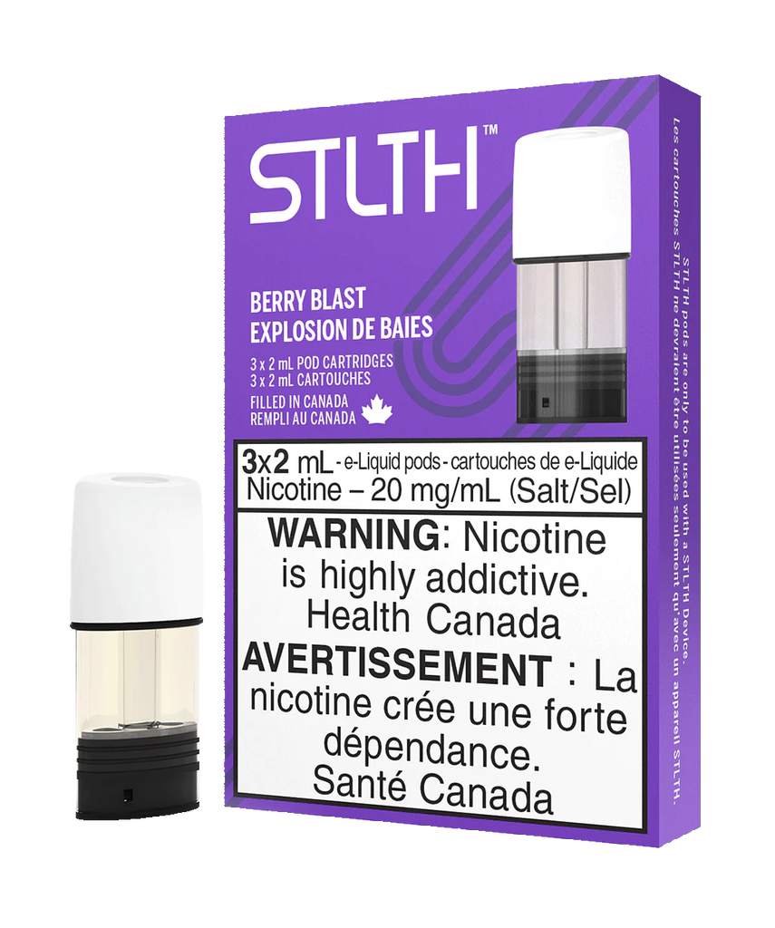 Stlth Pods Berry Blast, a fruity mix of berry flavors for a bold and refreshing vape.