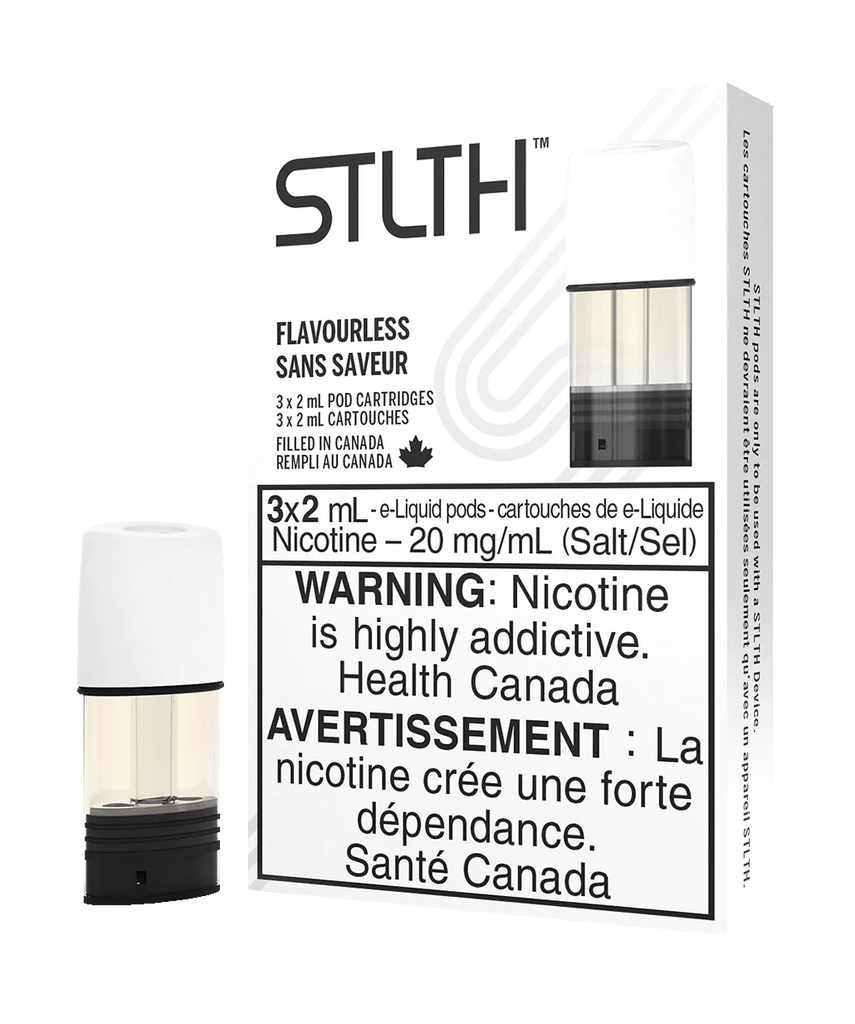 Stlth Pods Flavourless, offering a pure vaping experience with no added flavor.
