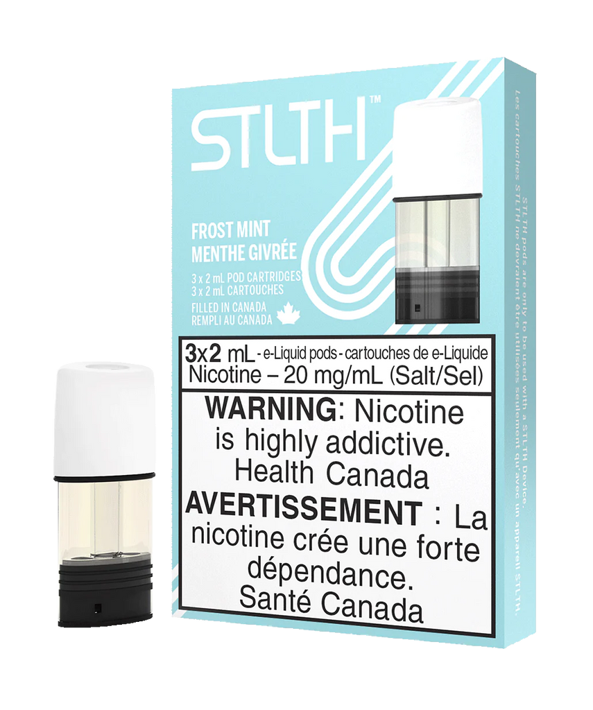 Stlth Pods Frost Mint, offering a crisp and cool mint flavor with smooth airflow.